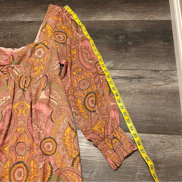 BCBGeneration Pink Paisley Sweetheart Long Sleeve Dress, Size 10, Mini - Picture 9 of 10